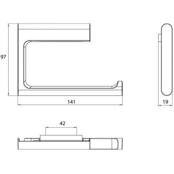 Держатель туалетной бумаги Emco (Емко) Flow подвесной без крышки, Хром, 2700 001 00
