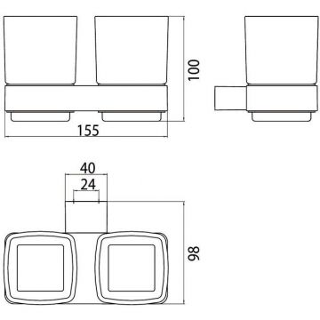 Стакан подвесной двойной Emco (Емко) Loft хром 0525 001 00