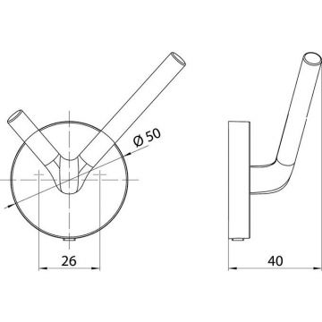 Двойной крючок подвесной Emco Round, Черный, 4375 133 01
