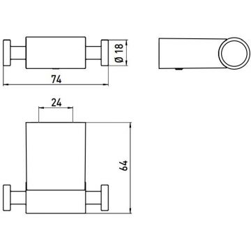 Двойной крючок подвесной Emco System2 3575 001 00 Хром