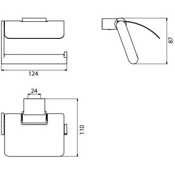 Держатель туалетной бумаги Emco (Емко) System2 подвесной с крышкой, хром, 3500 001 06