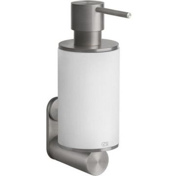 Дозатор для жидкого мыла Gessi (Гесси) Gessi316 подвесной, шлифованная сталь, белый, 54713#239
