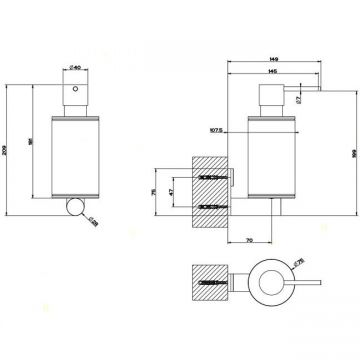 Дозатор для жидкого мыла Gessi (Гесси) Gessi316 подвесной, шлифованная сталь, белый, 54713#239