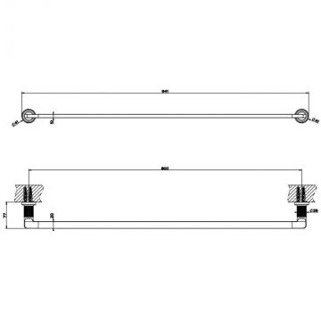 Полотенцедержатель Gessi (Гесси) Inciso 91 см brushed brass pvd 58505#727