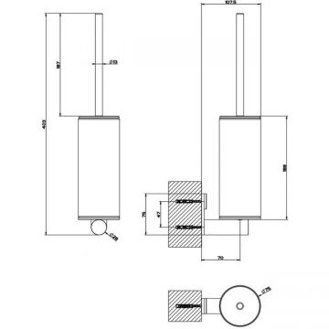 Ершик подвесной Gessi (Гесси) Gessi316, шлифованная сталь, Белый, 54719#239