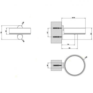 Мыльница подвесная Gessi Gessi316 316, шлифованная сталь, Черный, 54702#239