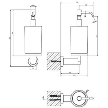 Дозатор для жидкого мыла Gessi Emporio (Гесси Емпорио), подвесной, сатинированное стекло, Хром, 38815#031