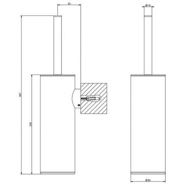 Ершик подвесной Gessi Emporio (Гесси Емпорио), Finox Brushed Nickel, Никель, 38957#149