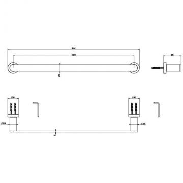 Полотенцедержатель Gessi Emporio, 45 см, Черный матовый, 38900#299