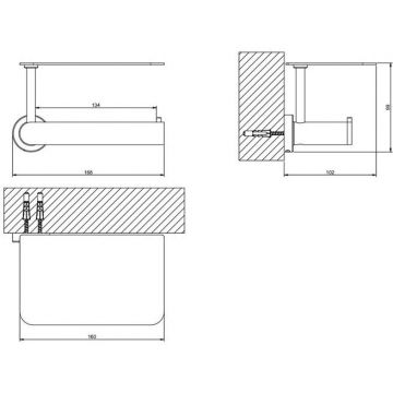 Держатель для туалетной бумаги Gessi Emporio (Гесси Емпорио), с крышкой, подвесной, Никель, 38855#149