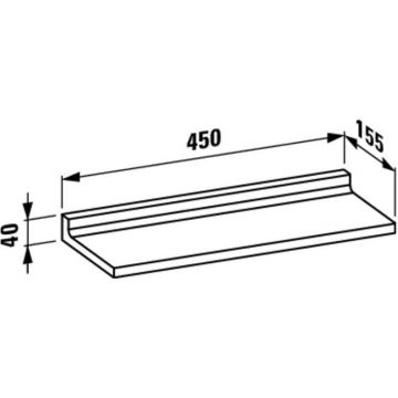 Полка Laufen (Лауфен) Kartell подвесная 450х155 мм прозрачный кристал 3.8533.0.084.000.1