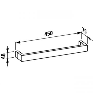 Полотенцедержатель Laufen (Лауфен) Kartell подвесной 45 см прозрачный кристал 3.8133.1.084.000.1