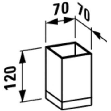 Стакан Laufen Kartell настольный, пластик, 7х7х12 см, плотный белый, 3.8233.0.090.000.1
