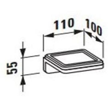 Мыльница подвесная Laufen (Лауфен) LB3 со стеклянным блюдцем, Хром, 3.8468.0.004.000.1
