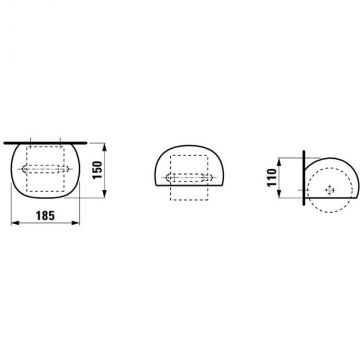 Держатель туалетной бумаги Laufen (Лауфен) Alessi One подвесной с крышкой, белый, 8.7097.0.000.000.1