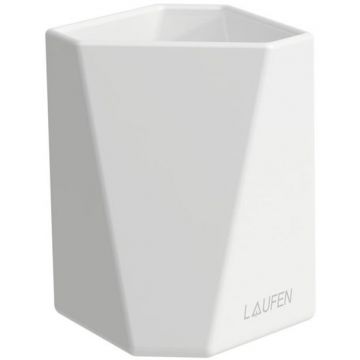 Керамический стакан Laufen Home Collection настольный 90х90х105 мм TRIO CUP Белый 8.7777.4.000.000.1