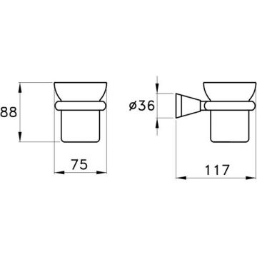 Держатель стакана или мыльницы подвесной Stella (Стелла) 130 130 без стакана и мыльницы Хром CT 10026 CR00