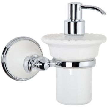 Подвесной дозатор TW collection (Тв Коллектион) Harmony керамический для жидкого мыла, белый, Хром, TWHA108bi/cr