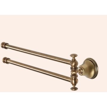 Полотенцедержатель двойной TW collection (Тв Коллектион) 58 см подвесной Бронза TWHA013br