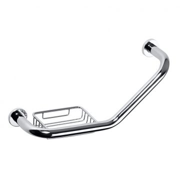 Поручень Bemeta Omega (Омега) изогнутый с мыльницей 400мм хром (102307032)