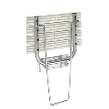 Сидeнье откидное для душа Bemeta (Бемета) Help c oпopной ножкой белый/сталь полированная (301102182)