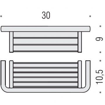 Полочка металлическая Colombo Lulu 30 см PVD золото B6232.HPS