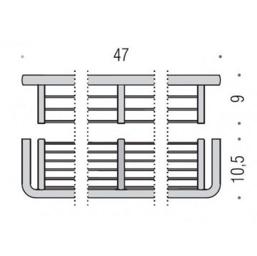 Полочка металлическая Colombo Lulu 47 см PVD золото B6233.HPS
