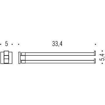 Полотенцедержатель Colombo (Коломбо) Basic, двойной поворотный, 33.4 см, Хром, B3712.CR