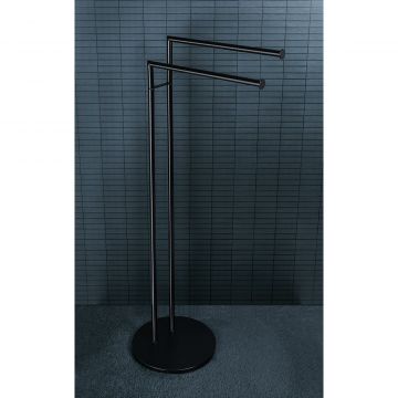 Стойка Colombo (Коломбо) Mini напольная с двойным полотцедержателем, Черный матовый, B4038.NM