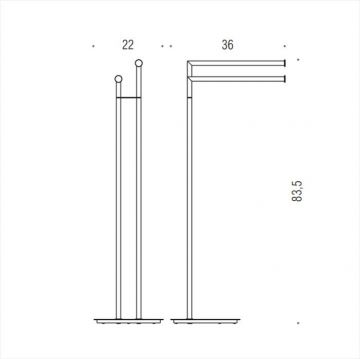 Стойка Colombo (Коломбо) Mini напольная с двойным полотцедержателем, Черный матовый, B4038.NM
