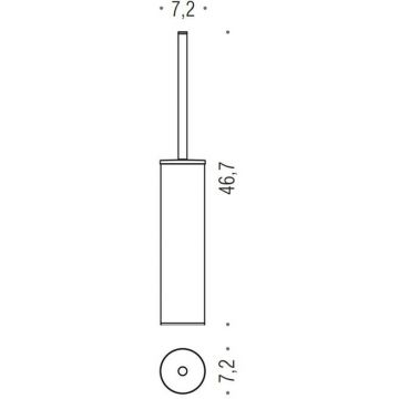 Туалетный ерш Colombo (Коломбо) Mini, напольный, PVD золото матовое, B4006.OM