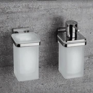 Стакан подвесной Colombo Basic Q, матовое стекло, Хром, B3702.CR-VAN