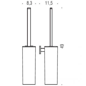 Туалетный ершик Colombo (Коломбо) Basic Q, подвесной, хром, B3707.CR