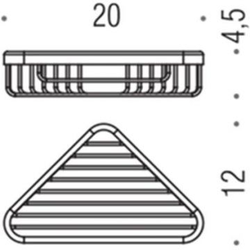 Угловая металлическая полочка Colombo (Коломбо) Basic 20.5х12х4.5 см Черный матовый B2732.NM