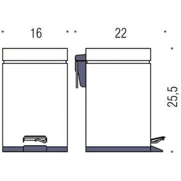 Ведро для мусора Colombo (Коломбо) 3 литра с крышкой и педалью Хром B9210.CR