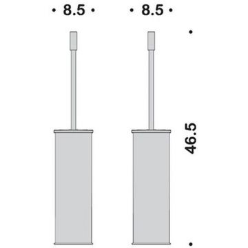 Туалетный ершик Colombo (Коломбо) Plus, напольный, PVD нержавеющая сталь, Нержавейка, W4961.HPS1