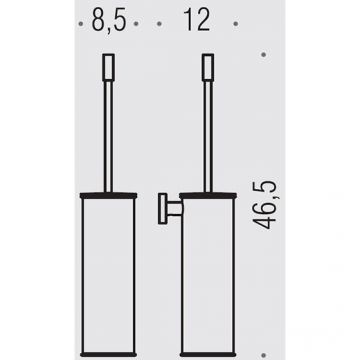 Туалетный ершик Colombo (Коломбо) Plus подвесной, черный матовый, W4962.NM