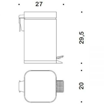 Ведро для мусора Colombo (Коломбо) 5 литров с крышкой и педалью Хром B9211.CR