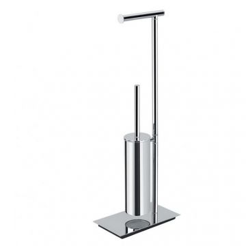 Стойка напольная Colombo (Коломбо) Square с держателем туалетной бумаги и ершиком, Хром, B9907.CR
