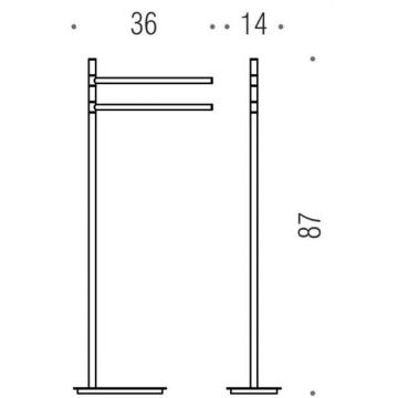 Стойка Colombo (Коломбо) Square с полотецедержателем 80.4 см, Нержавейка, B9901.HPS1