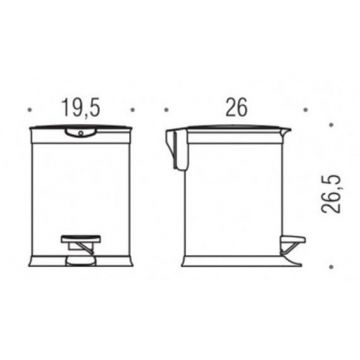 Ведро для мусора Colombo (Коломбо) Complementi, 3 литра, с крышкой и педалью, Полированная сталь, B9212.IX