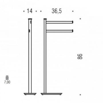Напольная стойка Colombo (Коломбо) Units с двойным подержателем, высота 86 см, Черный матовый, B9103.NM