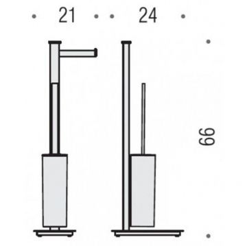 Напольная стойка Colombo (Коломбо) Units с держателем туалетной бумаги и ершом, DX, черный матовый, B9107D.NM