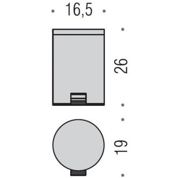 Ведро для мусора Colombo (Коломбо) Hotel Collection 3 литра с крышкой и педалью Хром B9962.IL