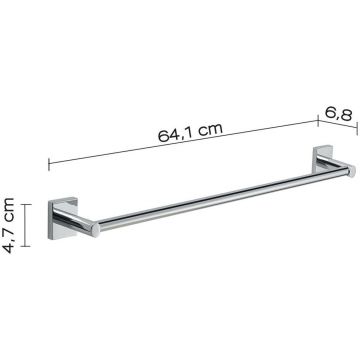 Полотенцедержатель Gedy (Геди) Fuji, длина 64.1 см, цвет хром FJ21/60(13)