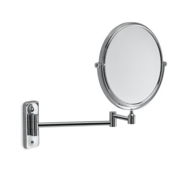 Зеркало косметическое Gedy (Геди) Gaia настенное круглое поворотное (3x) со складным механизмом, цвет хром CO2024(13)