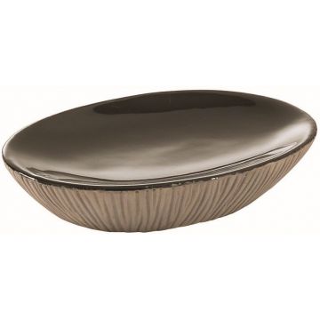 Настольная керамическая мыльница Gedy (Геди) Naomi, цвет серая керамика NO11(08)