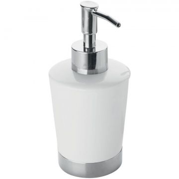 Настольный керамический дозатор Gedy (Геди) Petunia с пластиковой помпой, цвет хром - белая керамика PE81(02)