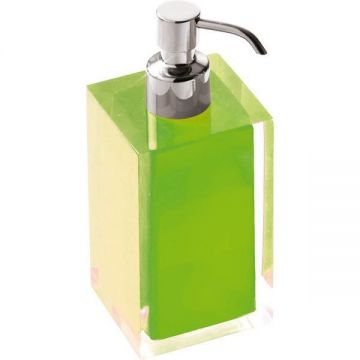 Настольный дозатор Gedy (Геди) Rainbow с загнутой металлической помпой, цвет хром - зеленый RA81(04)