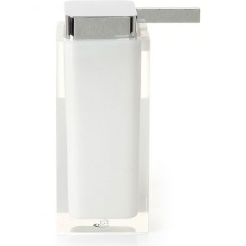 Настольный дозатор Gedy (Геди) Rainbow с плоской пластиковой помпой, цвет хром - белый RA80(02)
